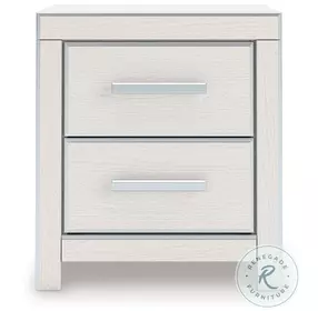 Ravalori White 2 Drawer Nightstand with USB Charging