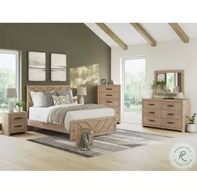 Sanginlane Tan Panel Bedroom Set