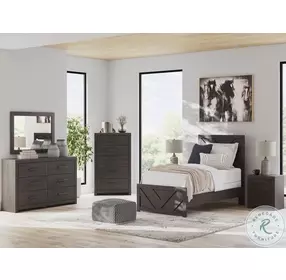 Prendonea Charcoal Youth Panel Bedroom Set