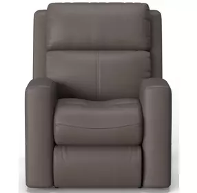 Score Dark Stone Leather Zero Gravity Power Lift Recliner with Power Lumbar and USB Charging