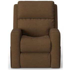 Score Brown Leather Zero Gravity Power Lift Recliner with Power Lumbar and USB Charging
