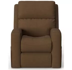 Score Brown Leather Zero Gravity Power Lift Recliner with Power Lumbar and USB Charging