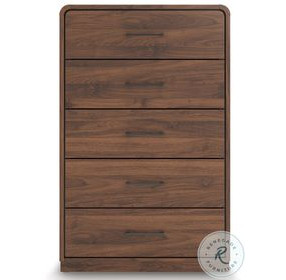Hollinaze Walnut Brown 5 Drawer Chest