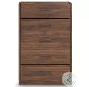 Hollinaze Walnut Brown 5 Drawer Chest