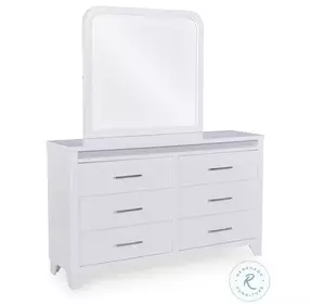 Frostlyn White 6 Drawer Dresser with Mirror
