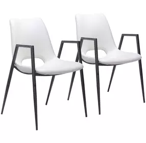 Desi White and Black Dining Chair Set of 2