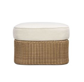 Axel Cream Performance Fabric Upholstered Outdoor Square Ottoman