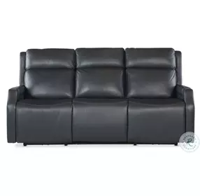 Nelson Salvo Denim Leather Zero Gravity Power Sofa with Power Headrest And Lumbar