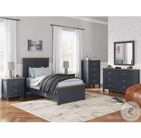 Landocken Brown And Blue Youth Panel Bedroom Set