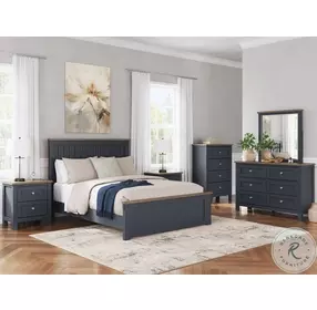 Landocken Brown And Blue Panel Bedroom Set