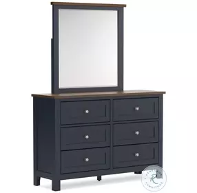 Landocken Brown And Blue Dresser with Mirror