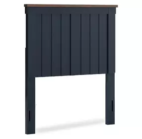 Landocken Dark Slate Blue and Light Brown Twin Panel Headboard