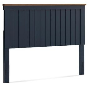 Landocken Dark Slate Blue and Light Brown Queen Panel Headboard
