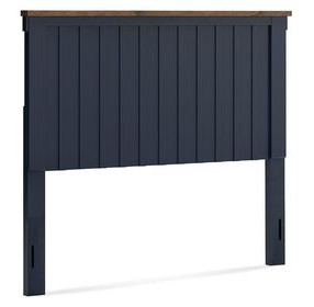 Landocken Dark Slate Blue and Light Brown Full Panel Headboard