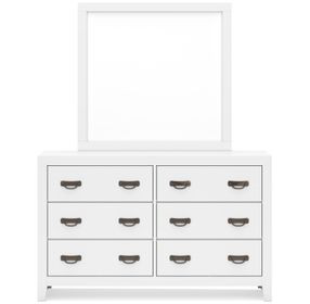 Binterglen White 6 Drawer Dresser and Rectangular Mirror