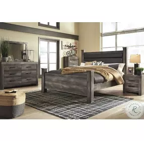 Wynnlow Gray Upholstered Poster Bedroom Set