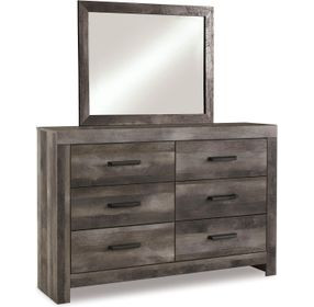 Wynnlow Gray 6 Drawer Dresser and Rectangular Mirror