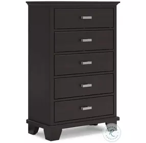Covetown Dark Brown Five Drawer Chest