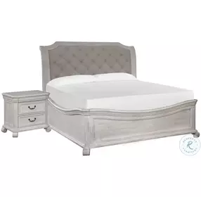 Kin Alabaster Shaped Upholstered Sleigh Bedroom Set