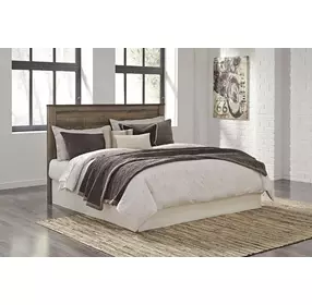Trinell Warm Rustic Plank King or California King Panel Headboard