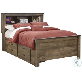 Trinell Brown Full Bookcase Bed With 2 Storage Drawers
