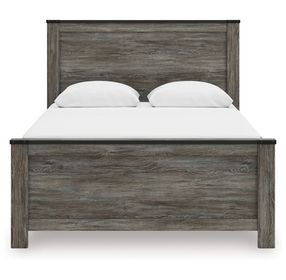 Frandern Black and Gray Twin Panel Bed with Nailhead Trim