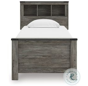 Frandern Gray Twin Bookcase Panel Bed