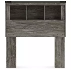 Frandern Rusti Warm Gray Twin Bookcase Headboard
