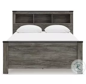Frandern Gray Queen Bookcase Panel Bed