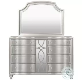 Reflections Silver Rectangular Dresser with Mirror