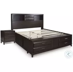 Vanmore Merlot Bookcase Storage Bedroom Set