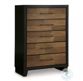 Kraeburn Brown And Black 5 Drawer Chest