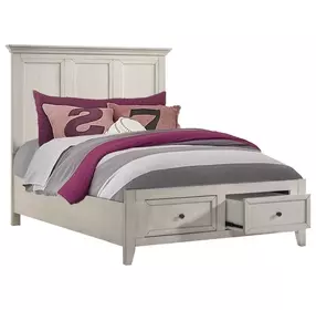 San Mateo Youth Rustic White Full Storage Panel Bed
