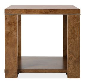 Mosaic Rich Golden Brown Rectangular Mulholland Round End Table