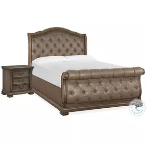 Chrisdane Willadeene Brown And Hickory Sleigh Upholstered Bedroom Set