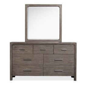 Ashford Lane Dark Umber 7 Drawer Dresser with Rectangular Mirror