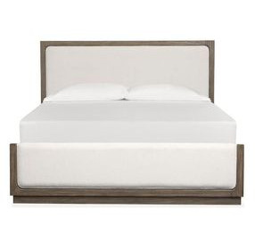 Westbourne Dark Umber and Milo Ivory King Upholstered Panel Bed