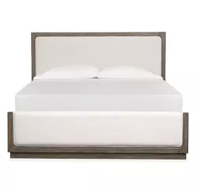 Ashford Lane Dark Umber and Milo Ivory King Upholstered Panel Bed