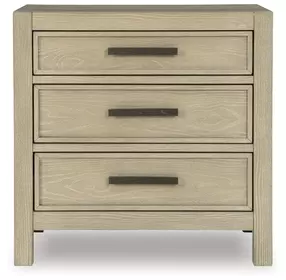 Calmoro Gray Wash 3 Drawer Nightstand