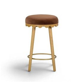 Oodle Bronze Performance Vegan Mohair Upholstered Counter Height Stool