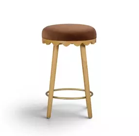 Oodle Bronze Performance Vegan Mohair Upholstered Counter Height Stool