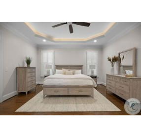 Harborview Glazed Driftwood Storage Bedroom Set