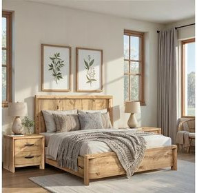 Highridge Honey Wheat Panel Bedroom Set