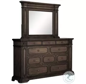 B00675 Old World Distressed Dresser And Mirror