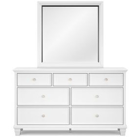 Fortman White 7 Drawer Dresser and Rectangular Mirror
