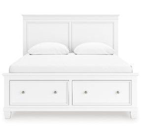Fortman White Queen Storage Panel Bed