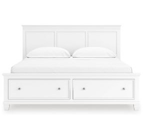 Fortman White California King Storage Panel Bed