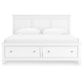 Fortman White King Storage Panel Bed