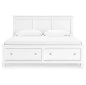 Fortman White King Storage Panel Bed