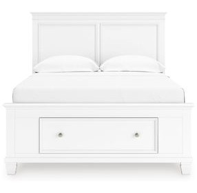 Fortman White Full Storage Panel Bed